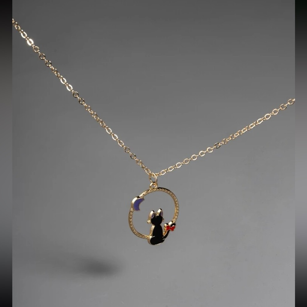 🐈‍⬛ Adorable Kitty Cat Moon Necklace 🌕